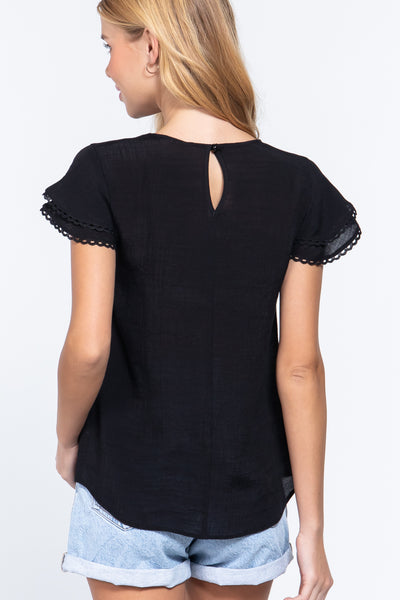 Ruffle Sleeve Top