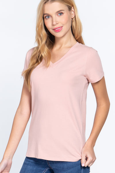 Short Sleeve V-neck Boxy Tee