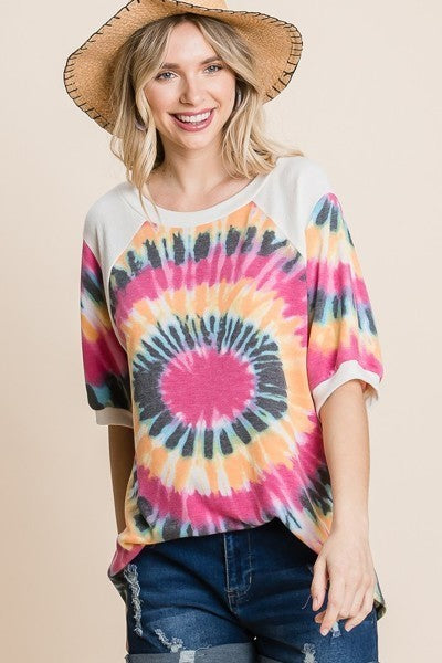 French Terry Tie Dye Tunic Top