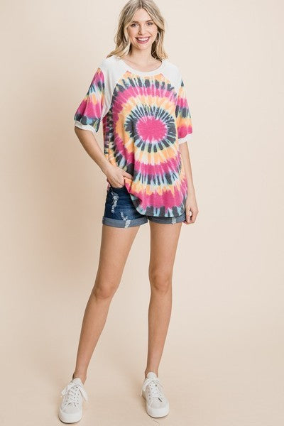 French Terry Tie Dye Tunic Top