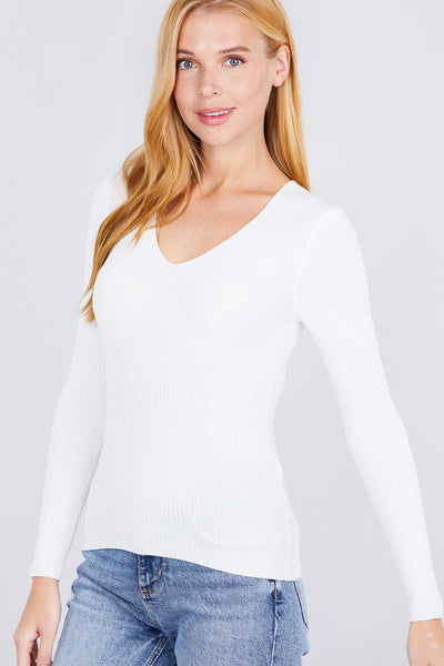 Rib V-Neck Sweater