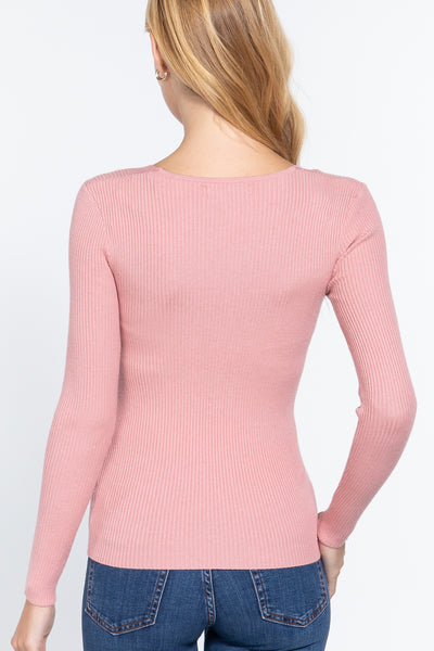 Rib V-Neck Sweater