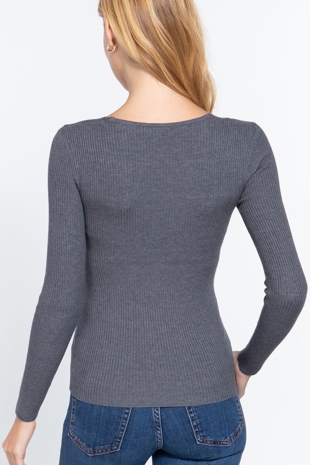 Rib V-Neck Sweater