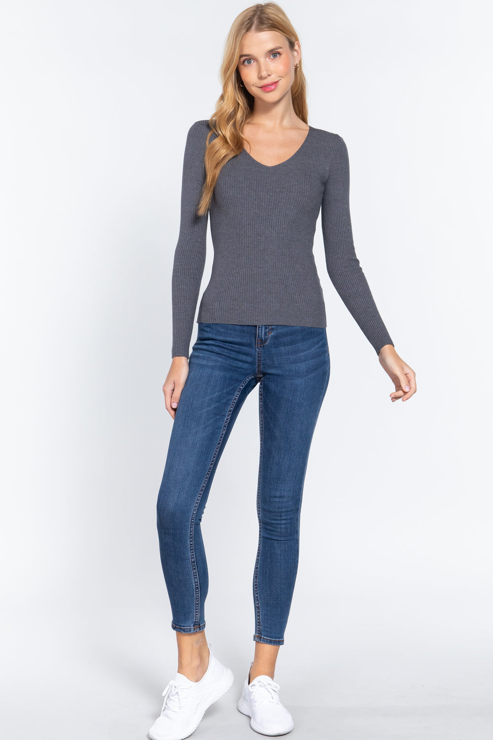 Rib V-Neck Sweater