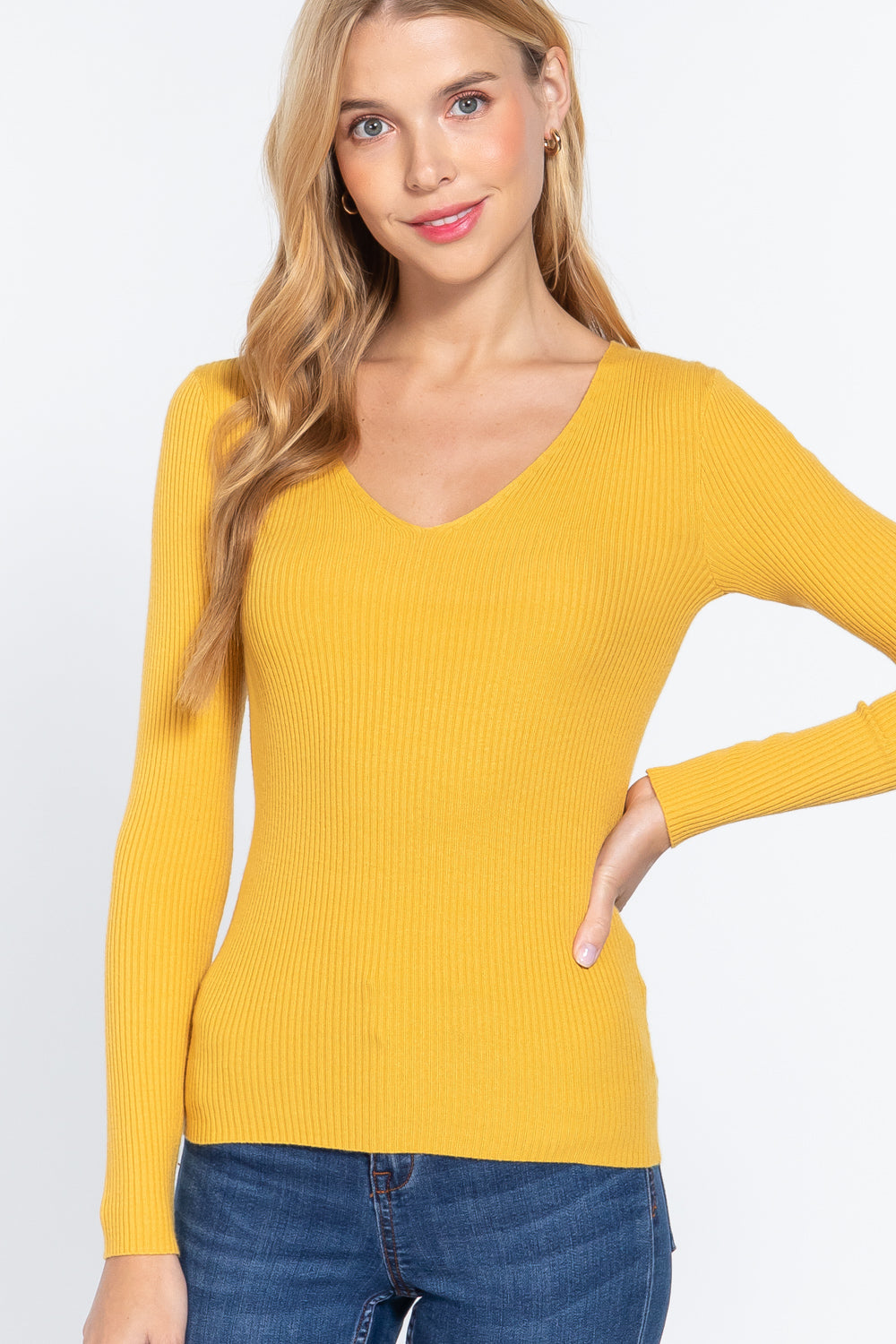 Rib V-Neck Sweater