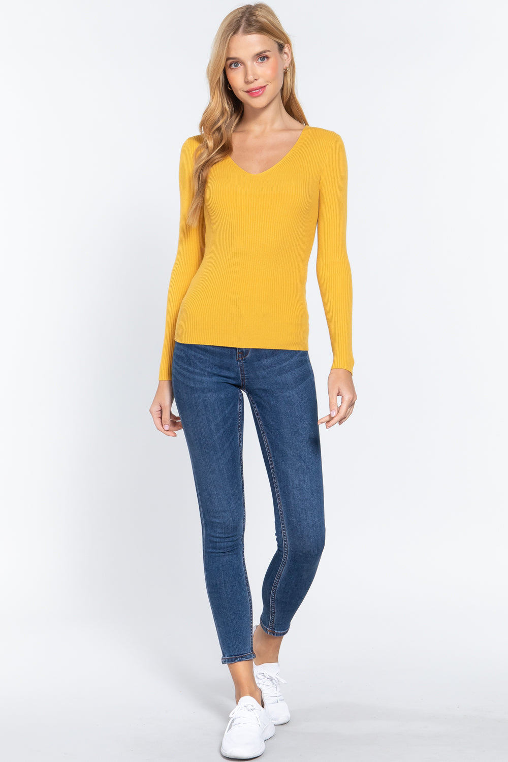 Rib V-Neck Sweater