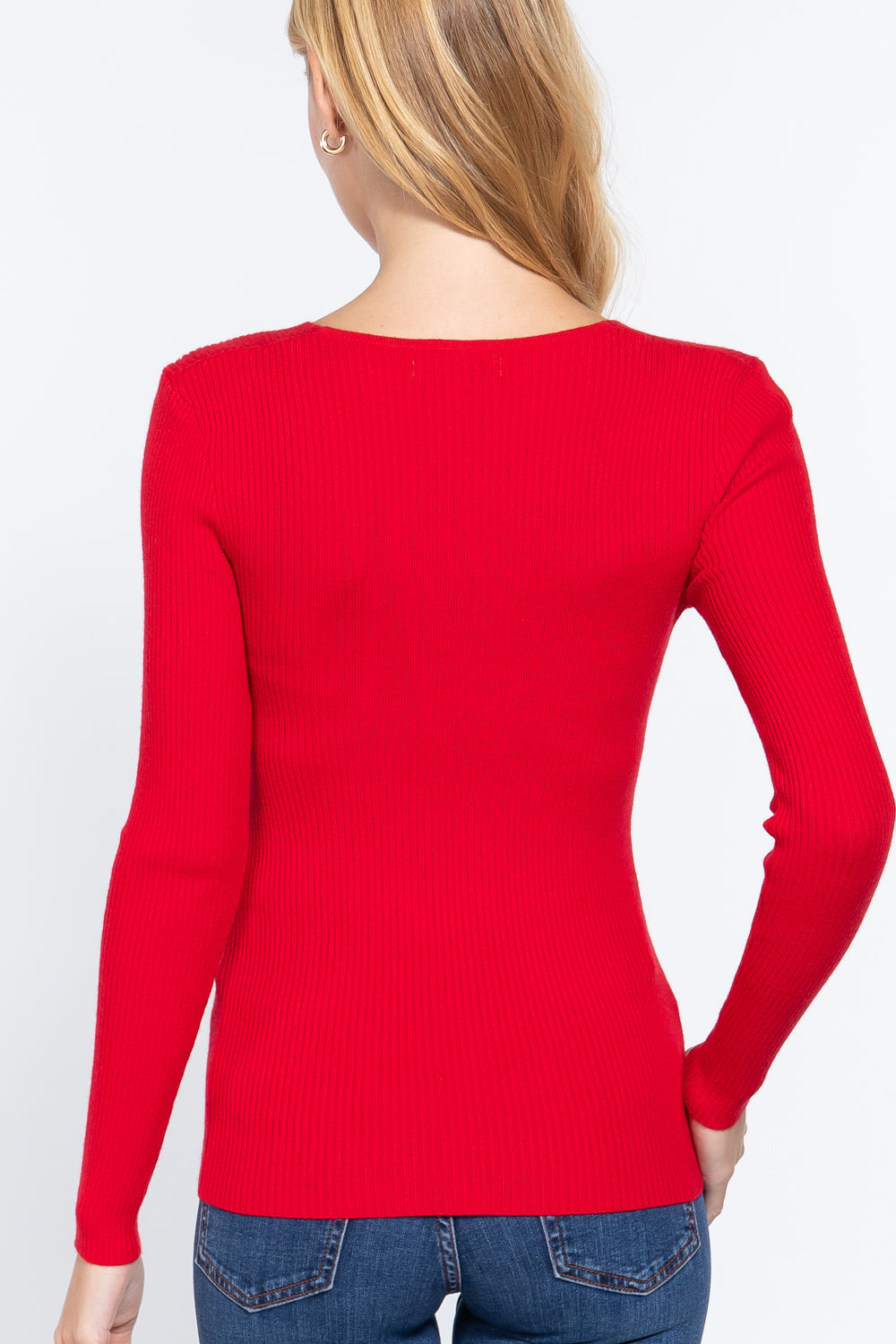 Rib V-Neck Sweater