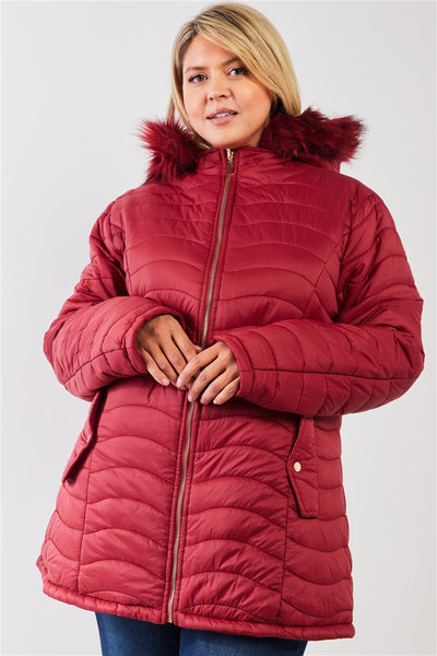 Vegan Fur Double-sided Puffer Jacket