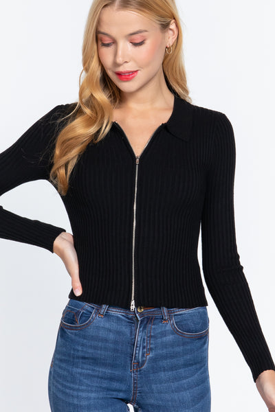 Collared Sweater Cardigan