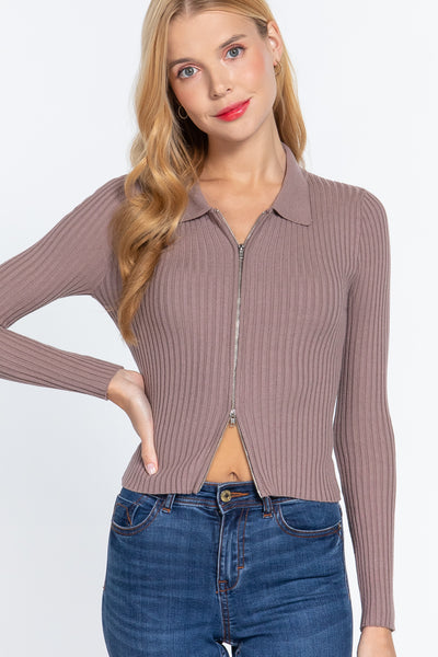 Collared Sweater Cardigan