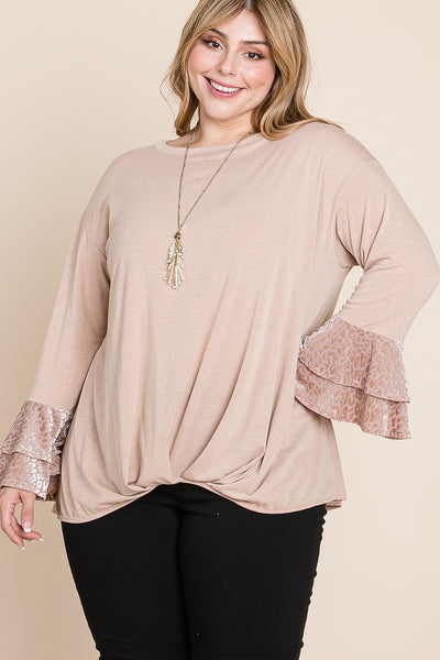 Tier Bell Sleeve Knit Top