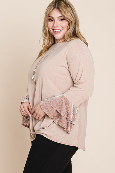 Tier Bell Sleeve Knit Top