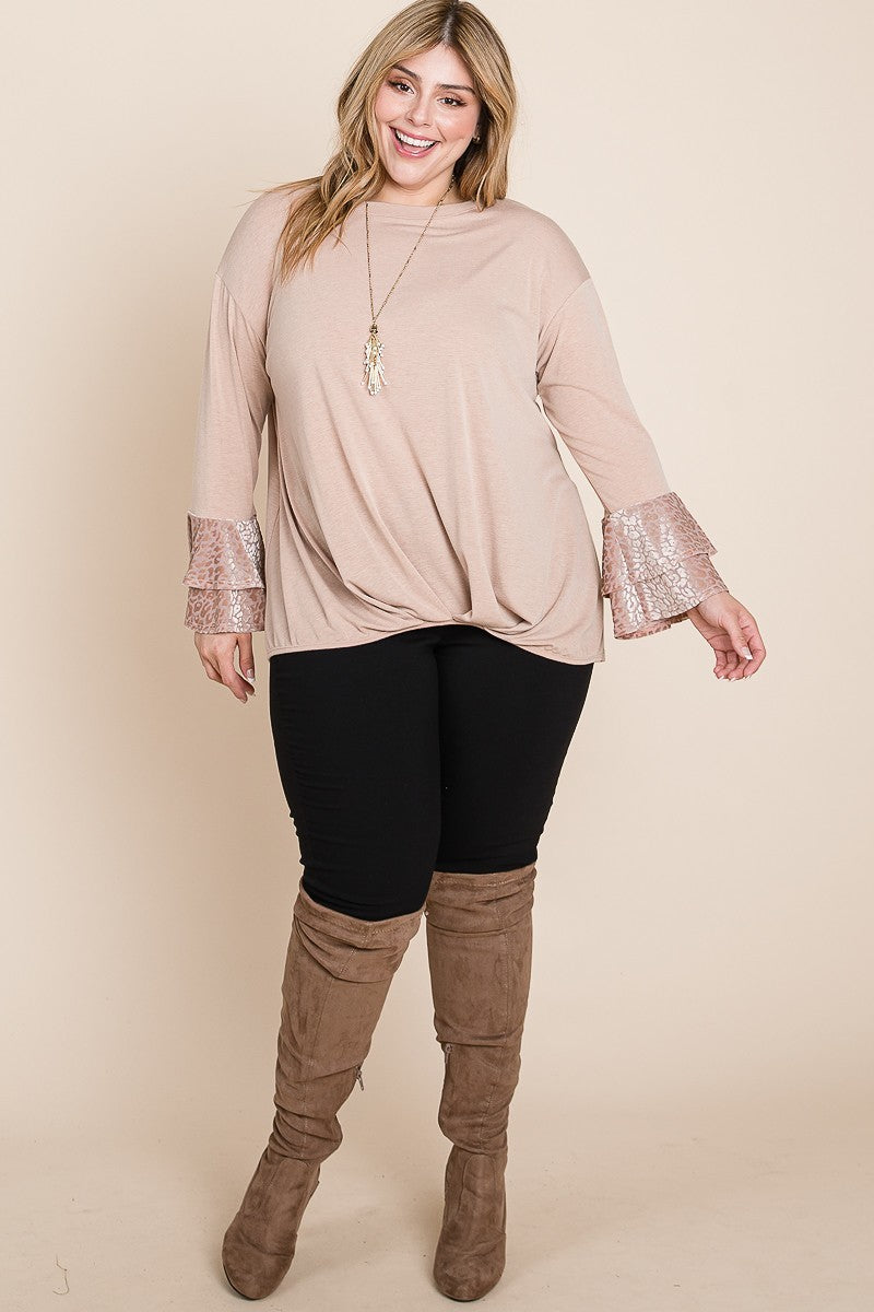 Tier Bell Sleeve Knit Top