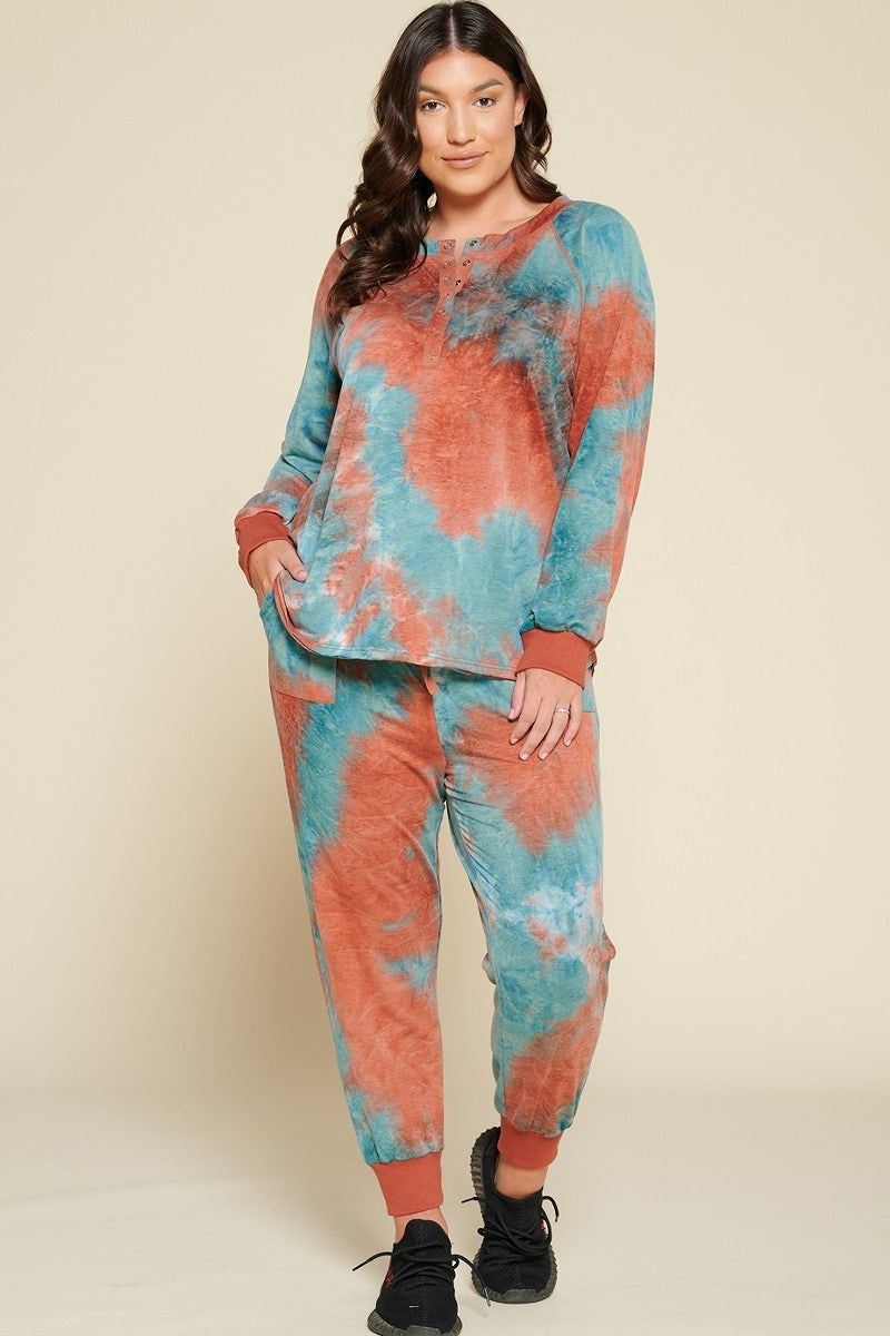 Tie-dye French Terry Knit Lounge Set