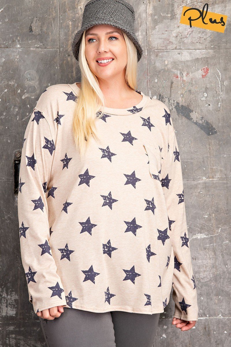 Star Printed Loose Fit Top