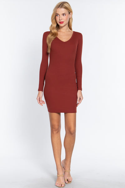 Long Sleeve Mini Sweater Dress