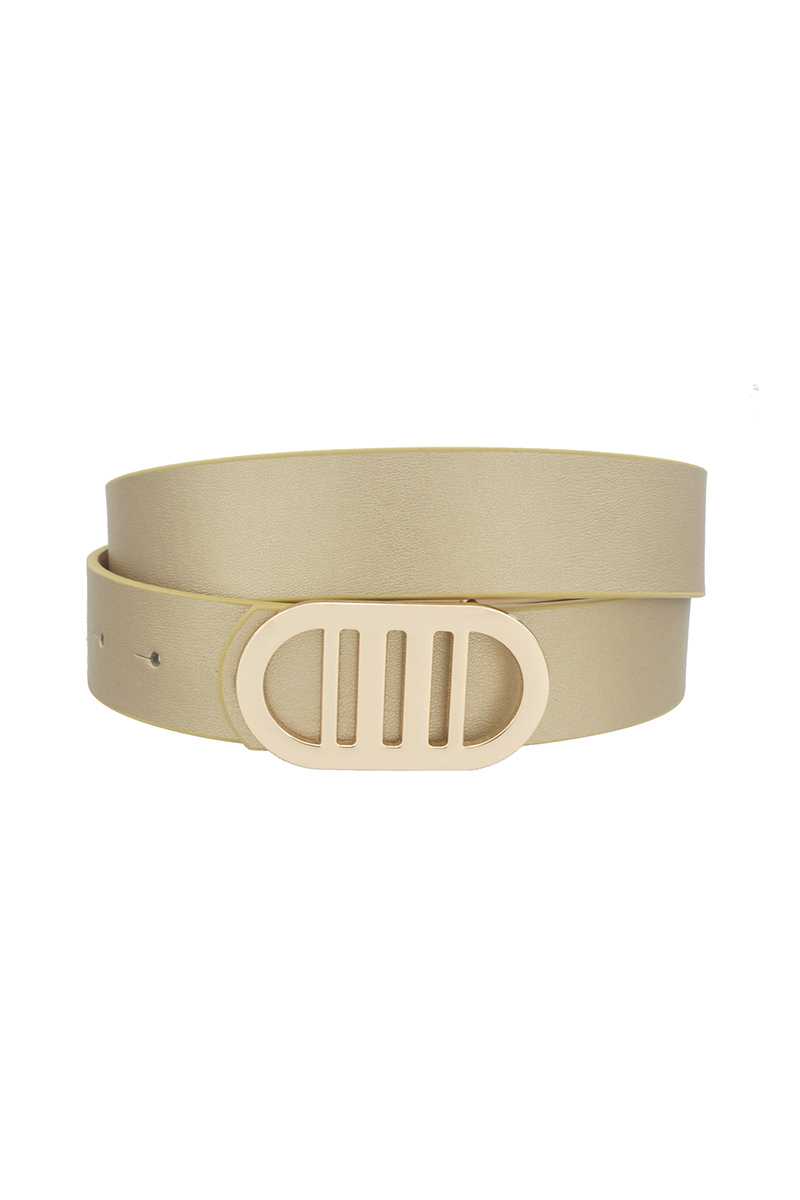 Gold Buckle Oval Belt