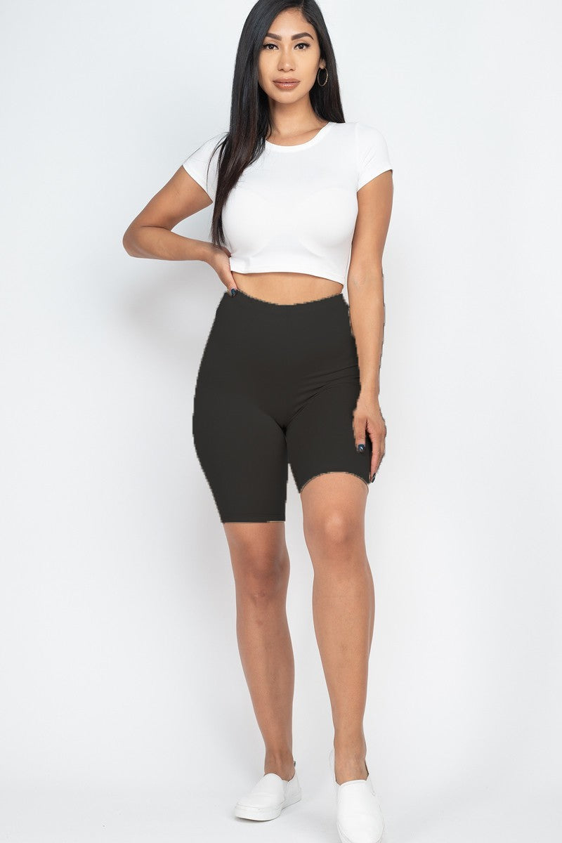 Elasticized Waist Bike Shorts