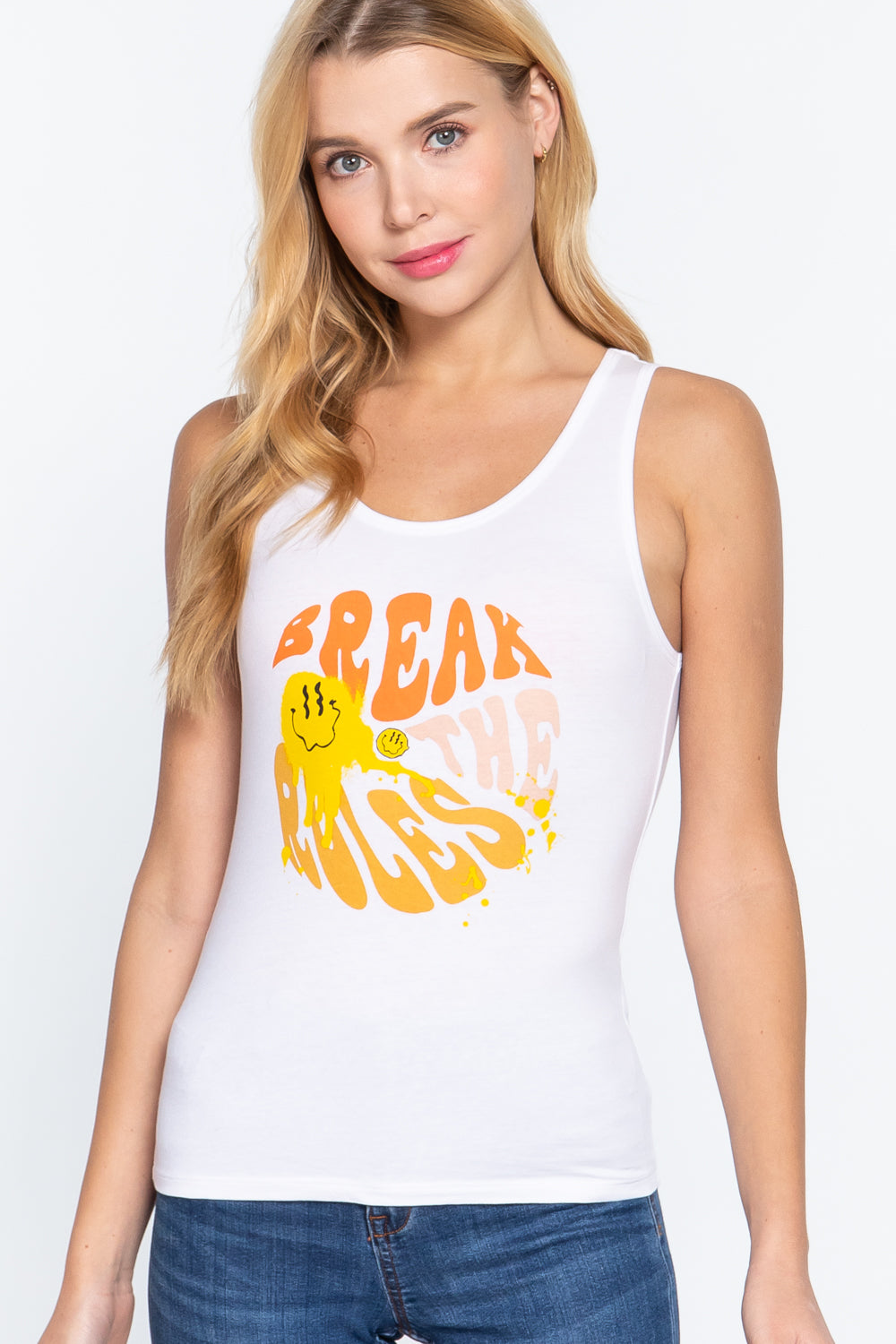 "Break The Rules" Print Tank Top