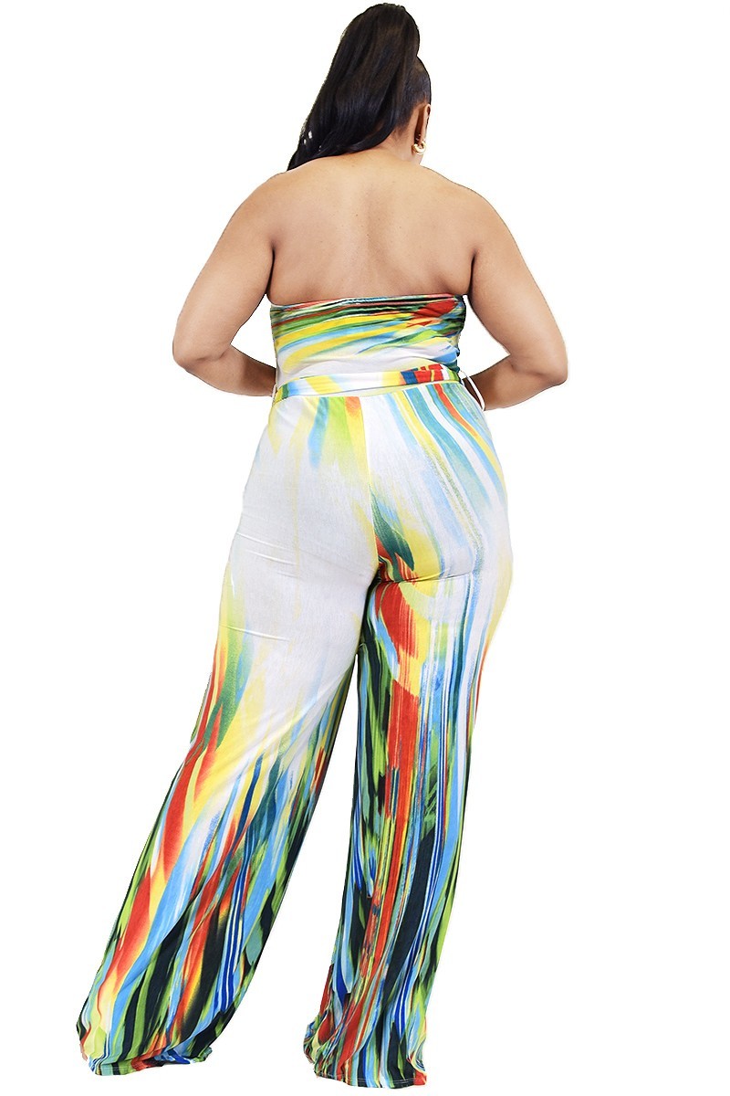 Color Brushed Tie Jumpsuit