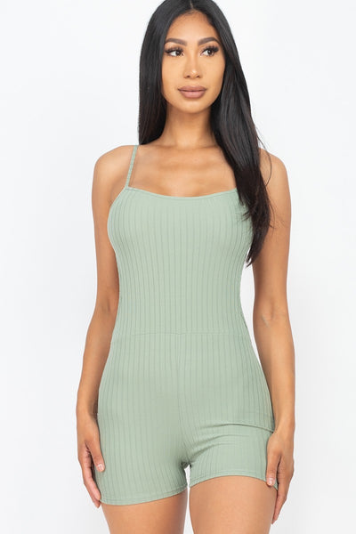 Ribbed Cutout Bodycon Romper