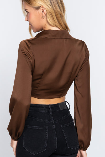 Front Twisted Detail Crop Top