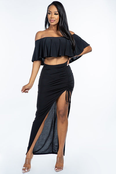 Off The Shoulder Skirt Set