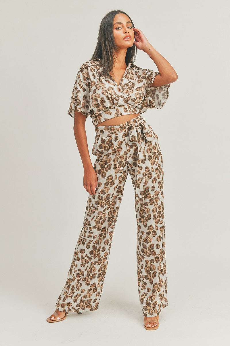 Crop Top Animal Print Set