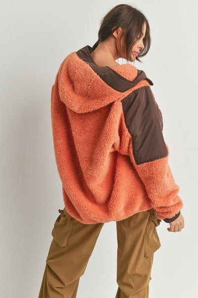 Two-tone Oversized Plush Jacket