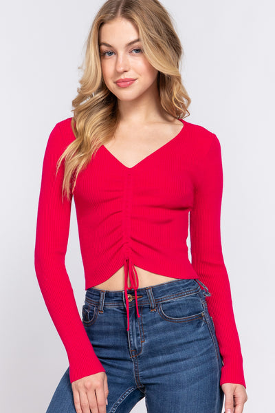 Tie Detail V-neck Sweater