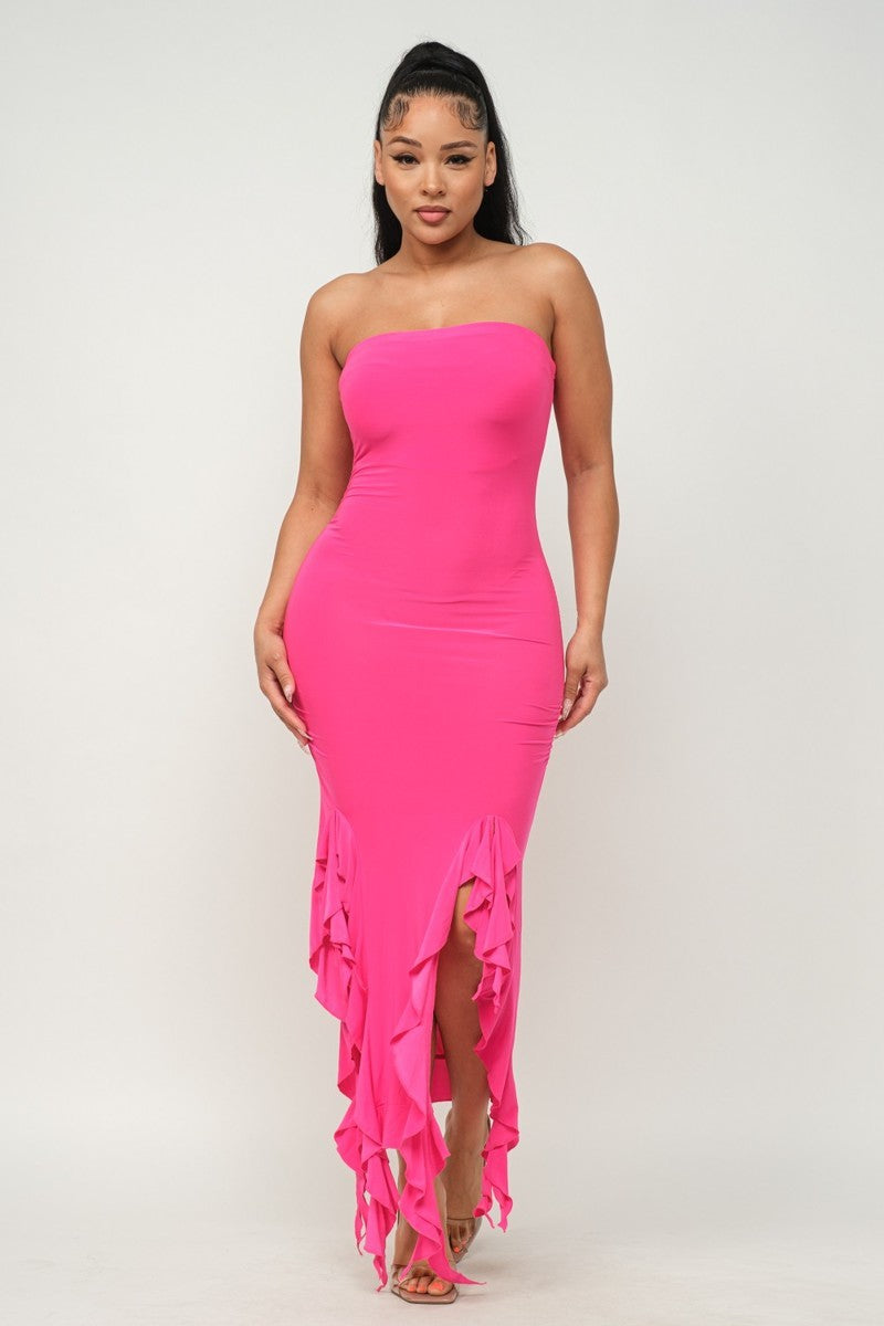 Ruffle Hem Maxi Dress