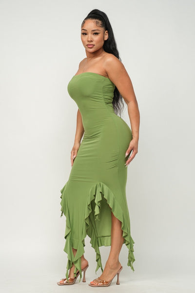 Ruffle Hem Maxi Dress