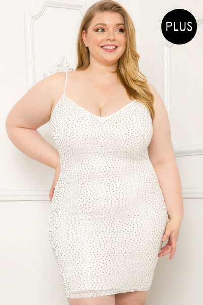 Rhinestone Plus Size Body Con Dress