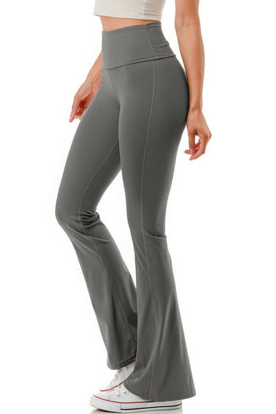 Folded High Waist Flare Yoga Pants