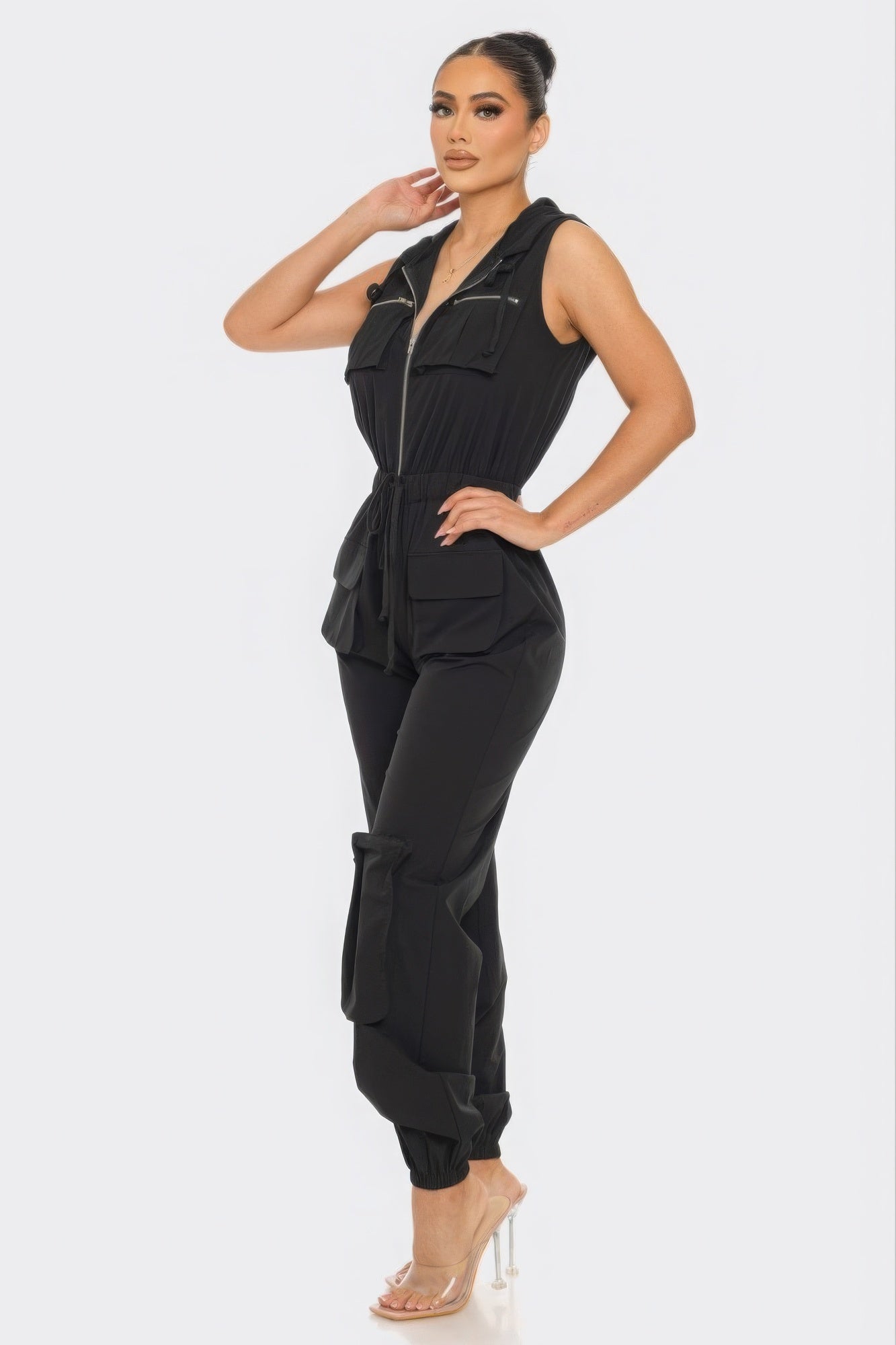 Aubrey Sleeveless Cargo Jumpsuit